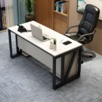 Modern Executive Office Table with Metal Frame | Manager Desk - Image 9
