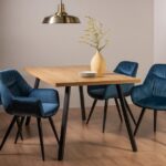 Modern Wooden Dining Table Set with Metal Legs | Contemporary Dining Furniture