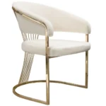 Luxury Modern Accent Chair with Gold Metal Frame