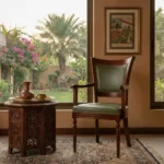 Premium Wooden Arm Chair with Cushioned Seat & Back