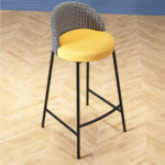 PU Leather Bar Stool with Backrest and Footrest Bar Stool Modern Counter Stool with Metal Frame Counter Chairs for Breakfast Kitchen - Image 4