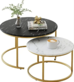 Modern Round Marble Top Center Table | Metal Base Coffee Table - Image 7