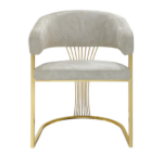 Luxury Modern Accent Chair with Gold Metal Frame - Image 7