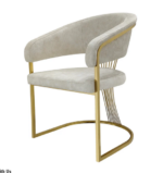 Luxury Modern Accent Chair with Gold Metal Frame - Image 5