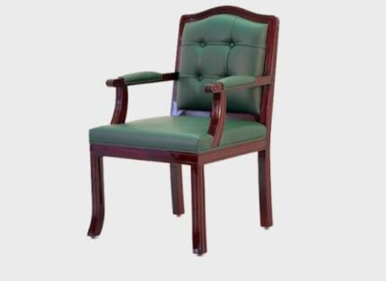 Executive Wooden Visitor Chair | Premium Upholstered Office Arm Chair
