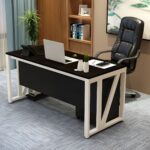Modern Executive Office Table with Metal Frame | Manager Desk - Image 10
