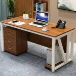 Modern Executive Office Table with Metal Frame | Manager Desk - Image 13