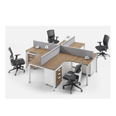 4-11 Modular Office Workstation Desk | 4-Seater Cubicle Workstation with Storage - Image 1