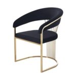 Modern Luxury Velvet Accent Chair with Gold Metal Frame – Contemporary Lounge Chair