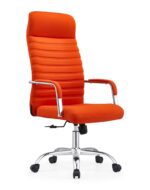 Modern High-Back Executive Office Chair with Chrome Base & Padded Armrests – Teal Blue - Image 4