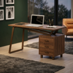 Modern  Office Desk with 3-Drawer Storage Cabinet – Contemporary Computer Workstation - Image 3