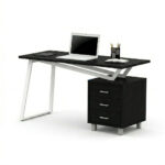 Modern  Office Desk with 3-Drawer Storage Cabinet – Contemporary Computer Workstation - Image 2